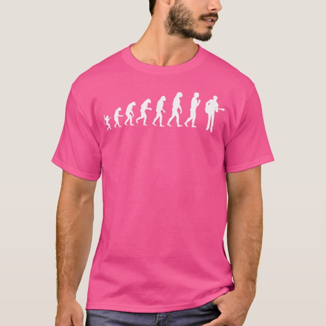 Camiseta Engraçada Evolução do Violão Acústico (Frente)