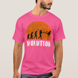 Camiseta Engraçada Evolução Humana Do Kickboxing Engraçado