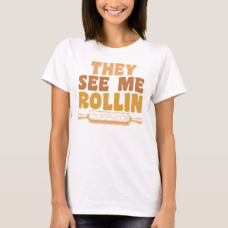 Camiseta Engraçada Fazendo Pino Rolante Eles Me Veem Rollin