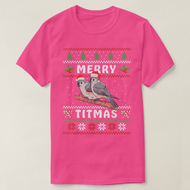 Camiseta Engraçada Feliz de Titmouse Titmas Gift Bird (Frente do Design)
