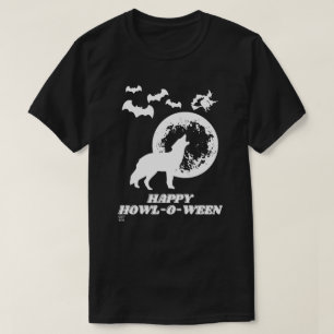 camiseta engraçada "FELIZ HOWL-O-WEEN 2"