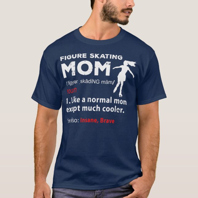Camiseta Engraçada Figura Patinando Mãe Figura Patinadora M (Frente)