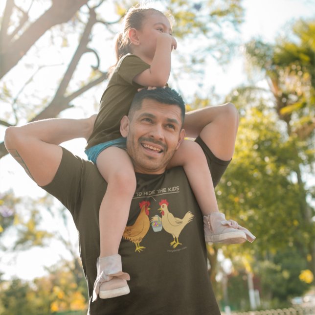 Camiseta Engraçada Galinha Páscoa Escuro Caça ao Ovo (Criador carregado)
