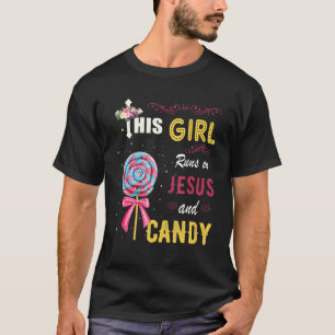 Camiseta Engraçada Garota De Aquarela Corre Jesus E Doces