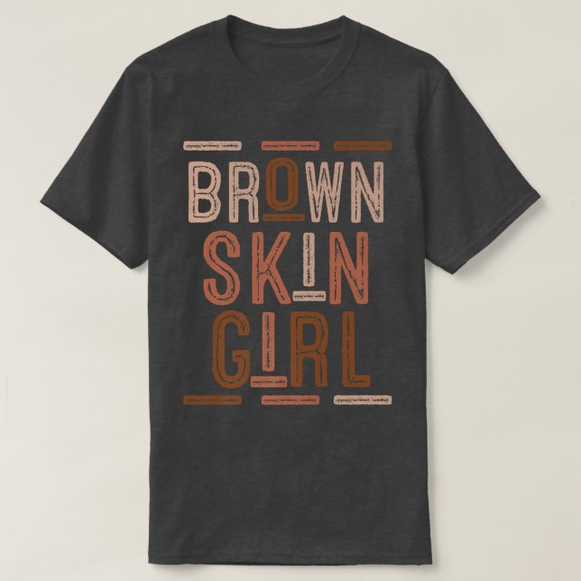 Camiseta Engraçada Garota Marrom Presente Melanin Queen Jun (Frente do Design)