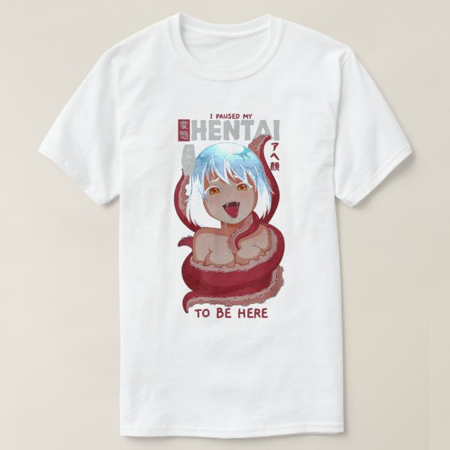 Camiseta Engraçada Garota Que Parei Meu Anime Para Estar Aq (Frente do Design)