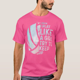 Camiseta Engraçada Garotas de Voleibol Mulheres Jovens em P