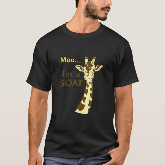 Camiseta Engraçada Girafa Moo Eu sou um Gosta (Frente)