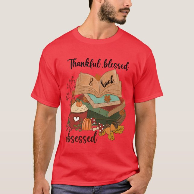 Camiseta engraçada Grata Abencoada Obsessiva Livro (Frente)