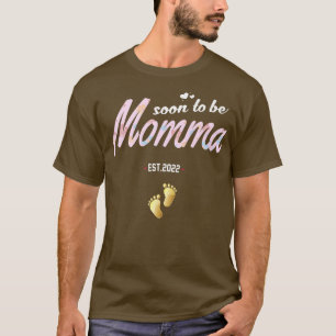 Camiseta Engraçada Gravidez Logo será Momma est 2022 para u
