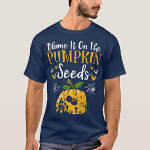 Camiseta Engraçada Gravidez Sementes de Abóbora Halloween G