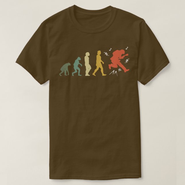 Camiseta Engraçada Guitarra Retro Vintage Evolution (Frente do Design)