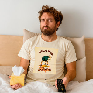 Camiseta engraçada “Humor Atual: Não” de avestruz