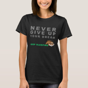 Camiseta Engraçada Lama Nunca Desiste Do Sonho.
