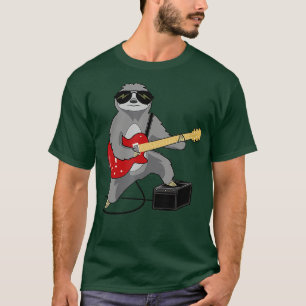 Camiseta Engraçada Lama Tocando Violão Rocker Heavy Metal S