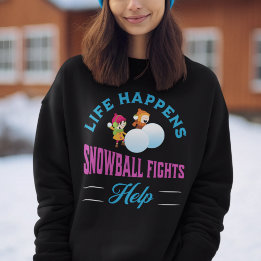 Camiseta Engraçada Luta de Neve no inverno