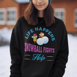 Camiseta Engraçada Luta de Neve no inverno