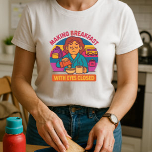 Camiseta Engraçada Manhã Principal; Olhos Do Café Da Manhã 