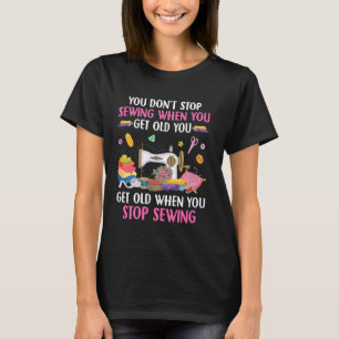 Camiseta Engraçada Máquina De Costura Cita Pata De Costura 