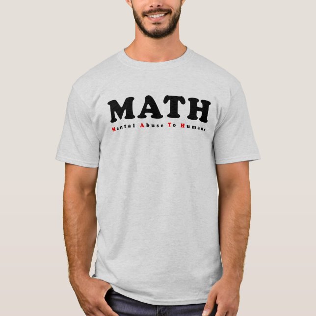 Camiseta engraçada MATH igual a Abuso Mental Para  (Frente)