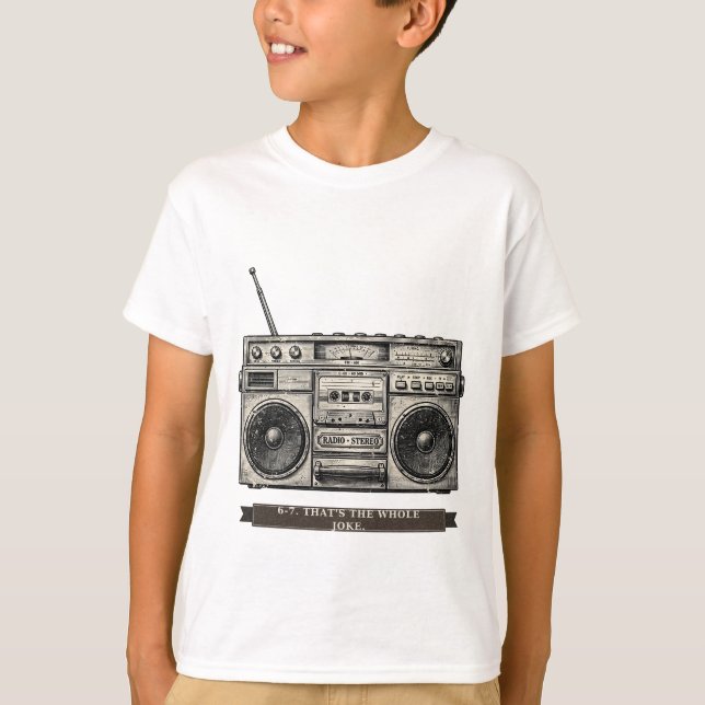 Camiseta engraçada meme 6-7 para crianças (Frente)