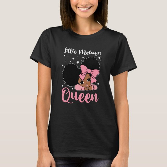 Camiseta Engraçada Menina Melanina História Negra (Frente)