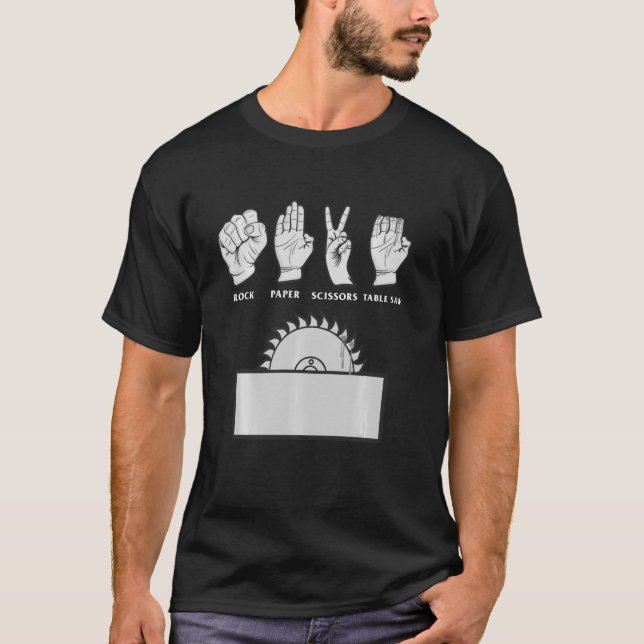 Camiseta Engraçada Mesa De Tesoura De Papel Rochado Vi Para (Frente)