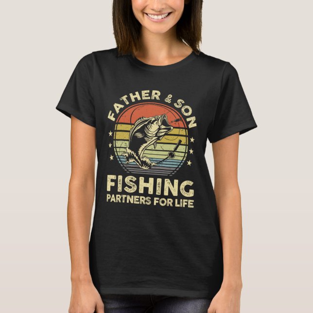 Camiseta Engraçada Padre Son Matando B Pai de peix (Frente)