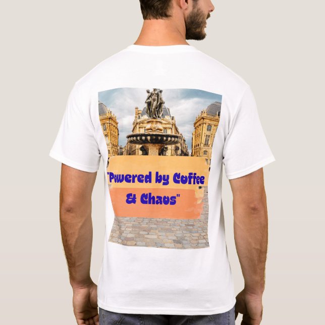 Camiseta engraçada para amantes de café com a insc (Verso)