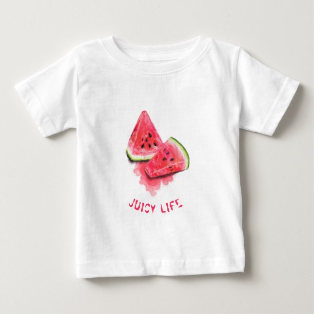 Camiseta engraçada para bebê com pedaços de melanc (Frente)