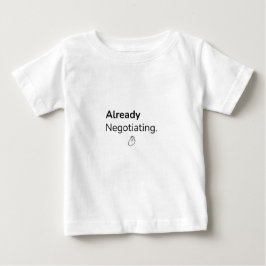 Camiseta engraçada para bebê já negociando