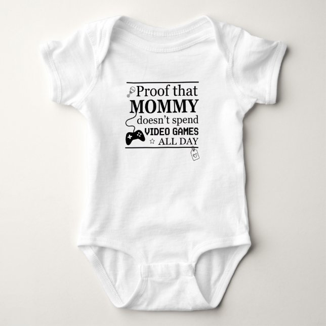 Camiseta engraçada para bebês de mães gamers - Pro (Frente)
