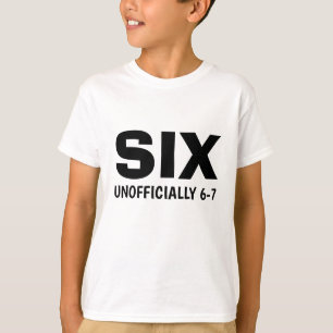 Camiseta engraçada para crianças que fazem 6 anos,