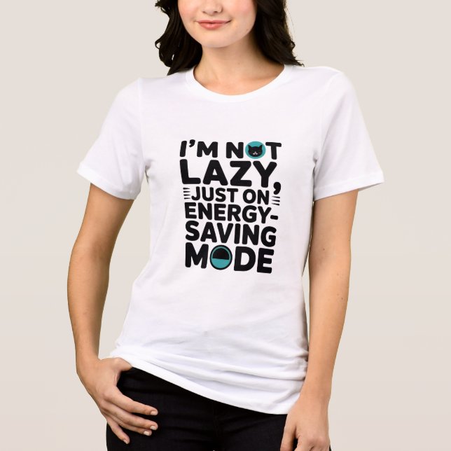 Camiseta engraçada para mulheres - Modo de economi (Frente)