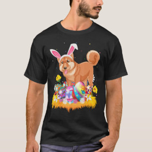 Camiseta Engraçada Páscoa de cão Shiba Inu no Ovo