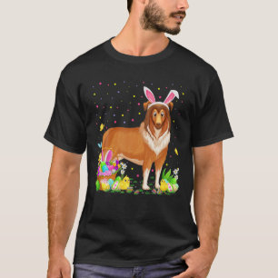 Camiseta Engraçada Páscoa De Ovos Caça À Collie Dog Páscoa