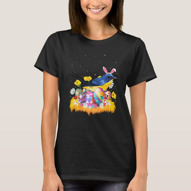 Camiseta Engraçada Páscoa - Foguete - Páscoa de Bluebird Or (Frente)