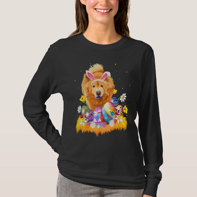 Camiseta Engraçada Páscoa Ovina Chow Páscoa Domingo (Frente)