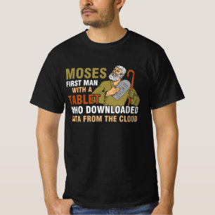 Camiseta Engraçada Passover Moisés Tablet Data Cloud Comp