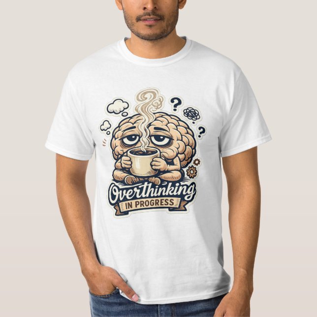 Camiseta Engraçada Pensando Excessivamente Em Anda (Frente)