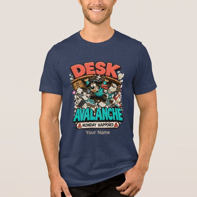 Camiseta engraçada personalizada Avalanche de mesa (Frente)