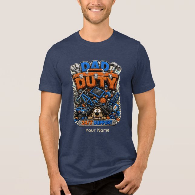 Camiseta engraçada personalizada de dever de pai (Frente)
