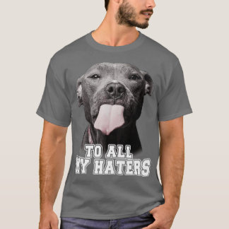 Camiseta Engraçada Pitbull Para Todos Os Meus Odiadores Cac