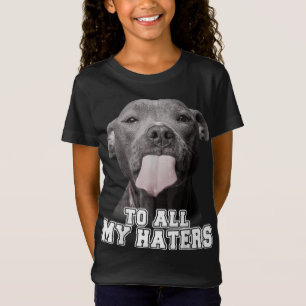 Camiseta Engraçada Pitbull Para Todos Os Meus Odiadores Cac