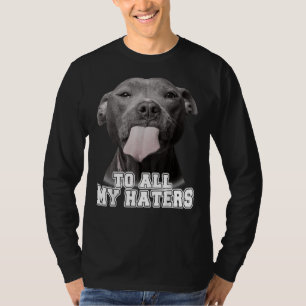 Camiseta Engraçada Pitbull Para Todos Os Meus Odiadores Cac