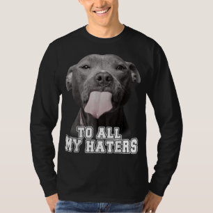 Camiseta Engraçada Pitbull Para Todos Os Meus Odiadores Cac