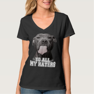 Camiseta Engraçada Pitbull Para Todos Os Meus Odiadores Cac