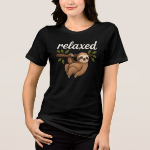 Camiseta Engraçada Preguiça Relaxada Ilustração de Estilo d