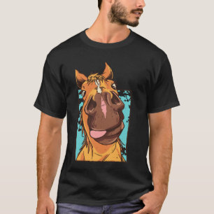 Camiseta engraçada presente de carinha de cavalo p
