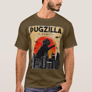 Camiseta Engraçada, Pugzilla, Engraçada Cachorro